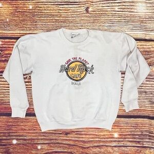 Vintage 80s Hard Rock Cafe Maui Hawaii 1980s Crewneck Pullover Sweatshirt